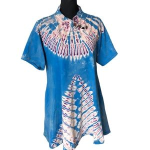 Gaerabert BOHO Queen TieDye Swing Tunic made in Thailand M/L